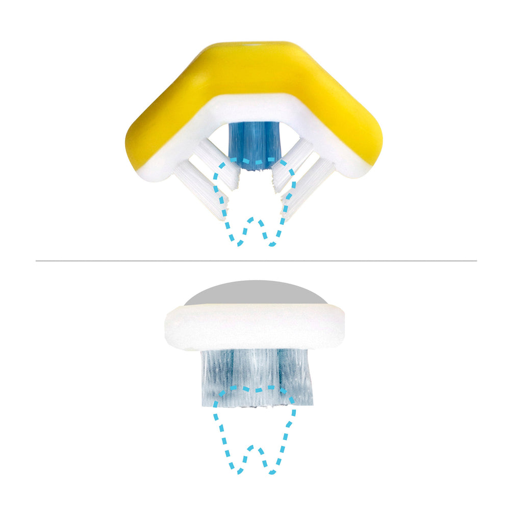 Trevinklad tandkramare